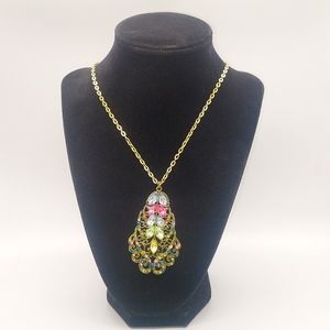 Easter color Brinze colored necklace vintage ladies